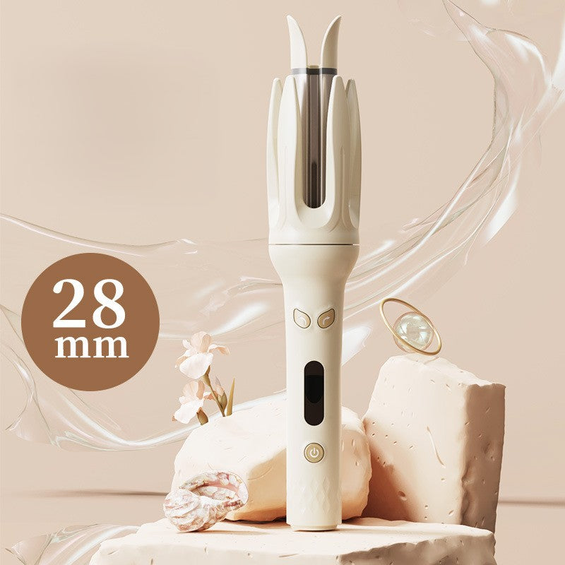 Automatic Hair Curler 28mm, 4 Temperature Settings, Rotating Curling Iron for Long Hair, Anti-Scald, 59.06-98.43inch Cord, 110V/220V, US Plug, with No Battery Required for Wet/Dry Use