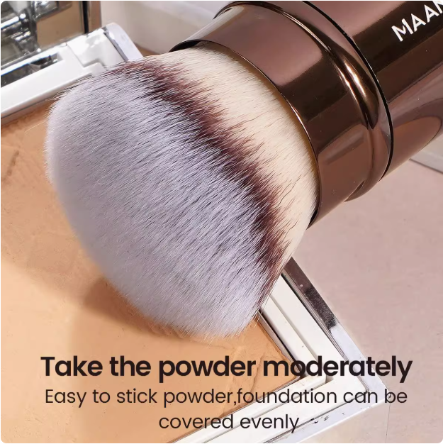 2pcs Face Brush, Foundation Brush, Blush Brush, Loose Powder Brush, Retractable Brush Rod, Aluminum Brush Rod, High Quality Makeup Brush, Holiday Gifts