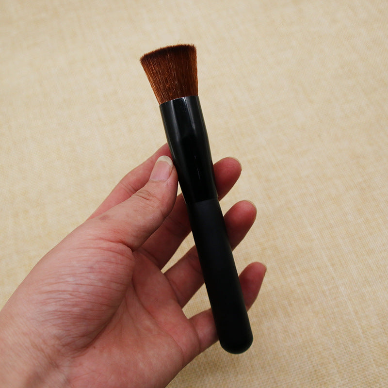 Versatile Flat Top Foundation Brush - Perfect for Liquid, Cream & Powder Makeup Application - Ideal for Blending, Stippling & Concealing - Nylon Bristles, Wooden Handle, Fragrance-Free