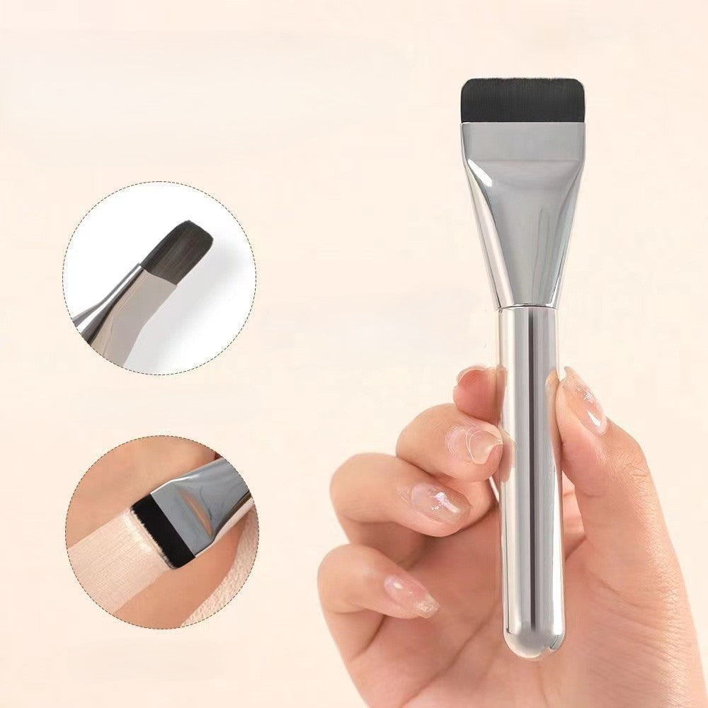 Stainless Steel Makeup Palette With Spatula Tool Foundation Brush Makeup Art Tool For Mixing Foundation Nail Art Eye Shadow Makeup Pigment Blending