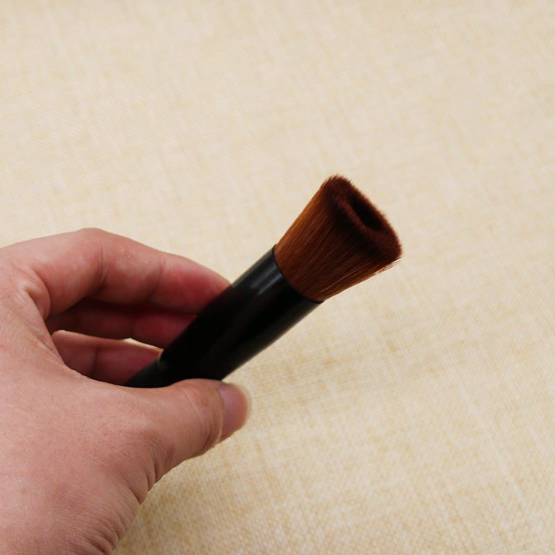 Versatile Flat Top Foundation Brush - Perfect for Liquid, Cream & Powder Makeup Application - Ideal for Blending, Stippling & Concealing - Nylon Bristles, Wooden Handle, Fragrance-Free