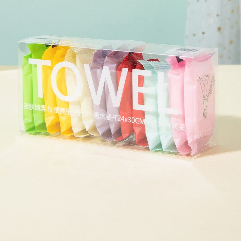 56 Pack Compressed Towels, Disposable Facial Compressed Towels Soft Face Towels, Portable Extra Large Thickened Compact Disposable Face Towels, Suitable For Travel Outdoor Camping Hiking Sports Hotel Beauty Salon Compressed Face Towels