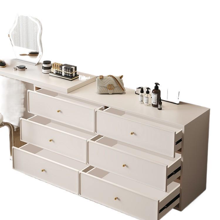 Vanity Desk With Mirror And With 3 Color Lighting Modes Adjustable Brightness, 6 Drawers Makeup Table For Bedroom Studio, 3-Sections Silent Slides Gift For Girls And Women, White Vanity