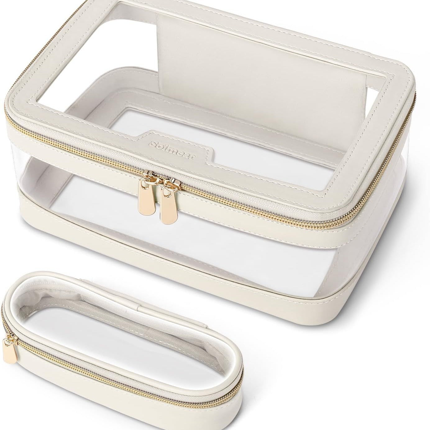 Waterproof Transparent Makeup Bag with Small Bag Storage, Baozi Mother Bag Storage, Large Capacity Transparent Toiletry Bag for Travel