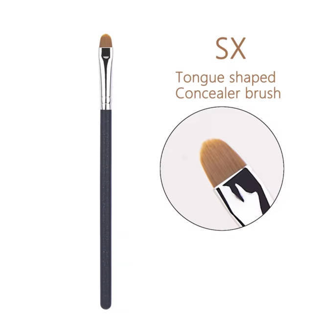 4pcs Soft Nylon Bristle Concealer Brush Set, Skin-Friendly Wooden Handle, Ultra-Fine Flat Head for Precision Application, Quick-Loading and Effective Coverage, Unscented Wand for Normal Skin