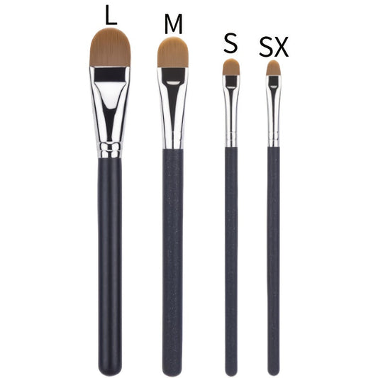 4pcs Soft Nylon Bristle Concealer Brush Set, Skin-Friendly Wooden Handle, Ultra-Fine Flat Head for Precision Application, Quick-Loading and Effective Coverage, Unscented Wand for Normal Skin