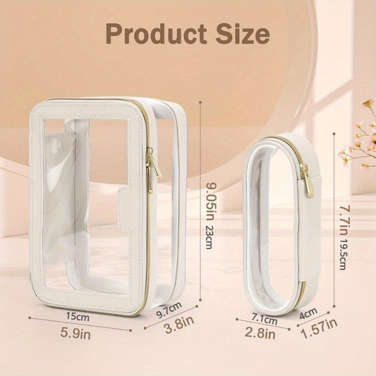 Waterproof Transparent Makeup Bag with Small Bag Storage, Baozi Mother Bag Storage, Large Capacity Transparent Toiletry Bag for Travel