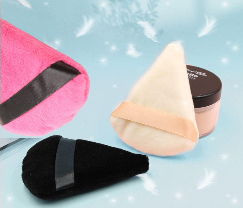 6pcs Velvet Soft Triangle Makeup Puffs for Flawless Foundation & Powder Blending - Fragrance-Free, Ideal for All Skin Types, Black Beauty Blender Set