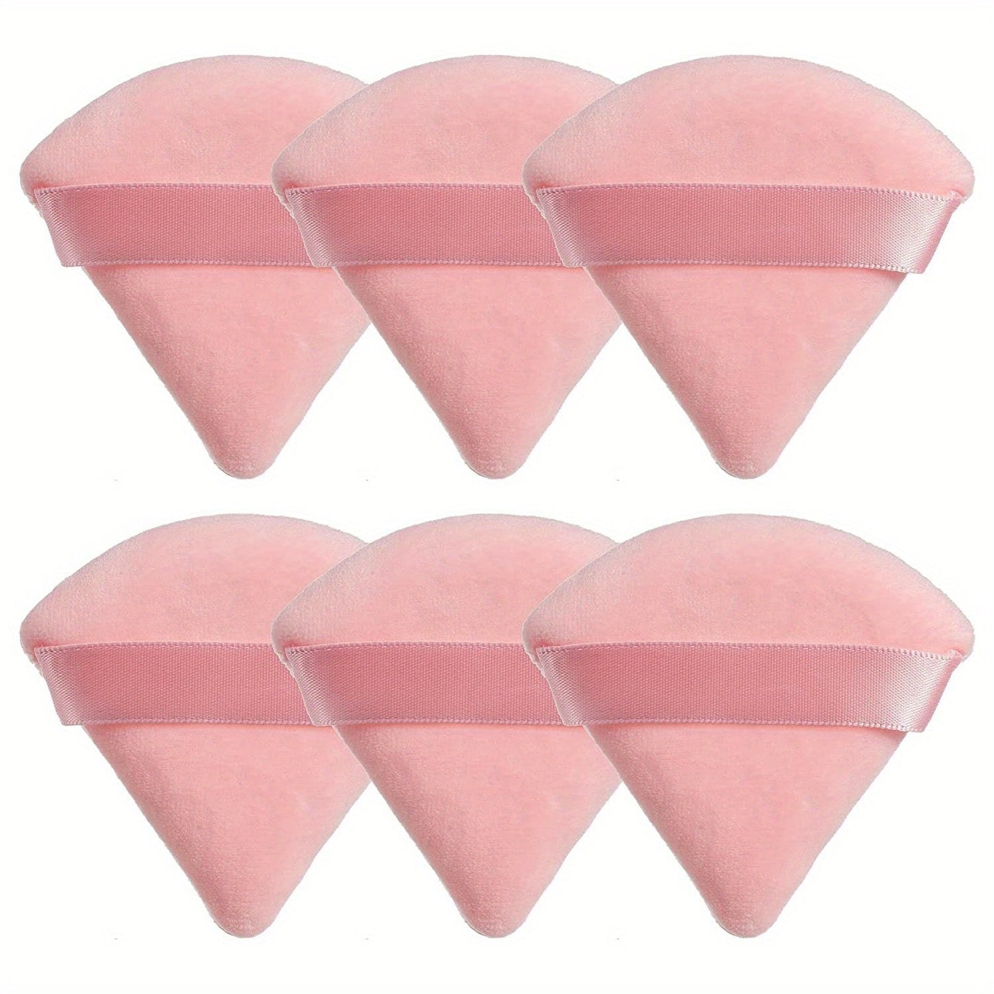 6pcs Velvet Soft Triangle Makeup Puffs for Flawless Foundation & Powder Blending - Fragrance-Free, Ideal for All Skin Types, Black Beauty Blender Set