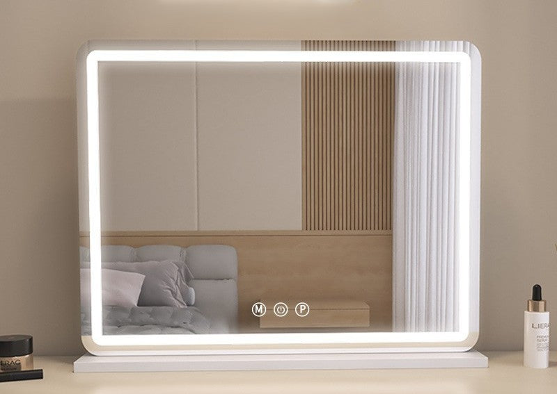 Vanity Mirror with Lights, 32" x 22" LED Makeup Mirror, Lighted Makeup Mirror with Dimmable 3 Modes, Touch Screen Control Vanity Mirror Square Frame