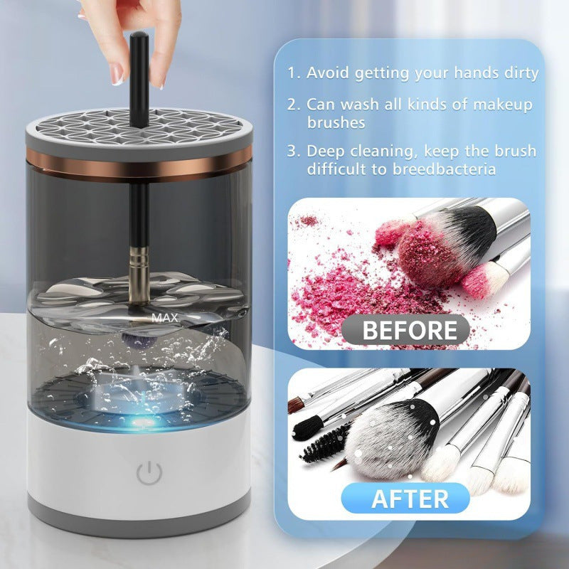 USB Plug Portable Electric Makeup Brush Cleaner, With Rubber Makeup Machine Electric USB Quick Cleaner Cleaning Brush Collar Brush