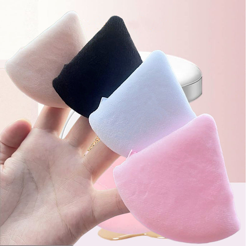 6pcs Velvet Soft Triangle Makeup Puffs for Flawless Foundation & Powder Blending - Fragrance-Free, Ideal for All Skin Types, Black Beauty Blender Set