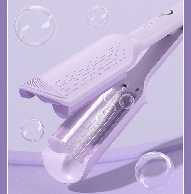 Curling Iron Hair Crimper Waver, Wave Curling Iron with Anti-Scald Hair Crimper, Ionic Deep Waver Hair Curler Tool with Ceramic 2 Barrel for Women, suitable for wide wave and deep wave curlers