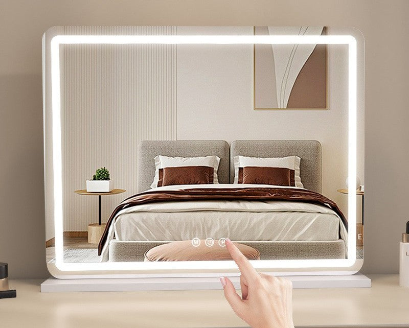 Vanity Mirror with Lights, 32" x 22" LED Makeup Mirror, Lighted Makeup Mirror with Dimmable 3 Modes, Touch Screen Control Vanity Mirror Square Frame