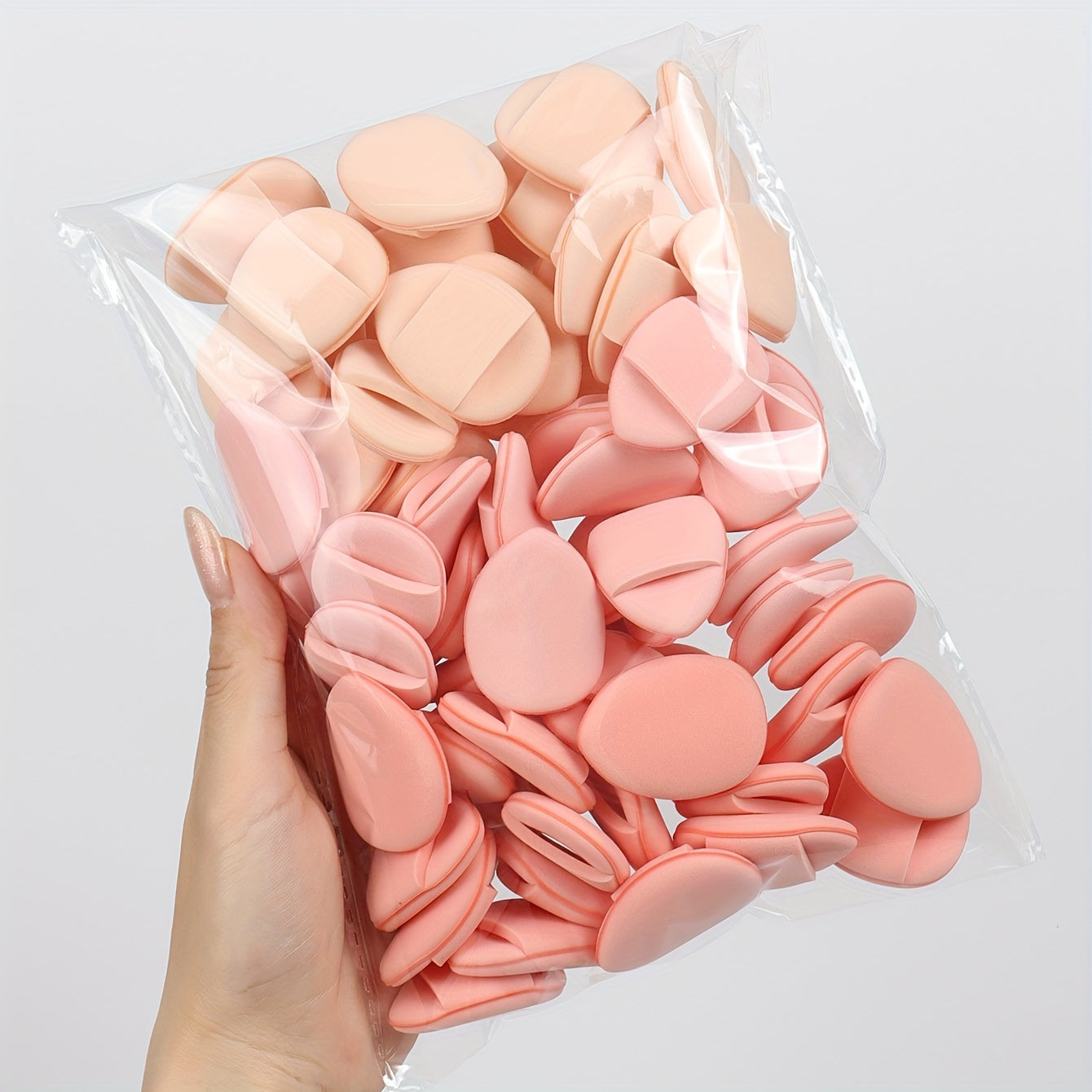 Watermelon Finger Puff 15-30-60pcs. Finger-shaped Air Cushion. Includes Air Cushion Powder Puff, Latex-free Mixed Sponge and Makeup Puff, for Liquid Foundation, Foundation, Concealer. Suitable for All Skin Types