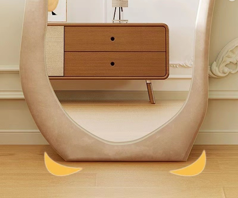 Irregular Mirror Full Length, Oversized Flannel Cloud Floor Mirror With Stand, Full Body Freely Standing Mirror For Bedroom, Living Room, Hanging Or Against The Wall