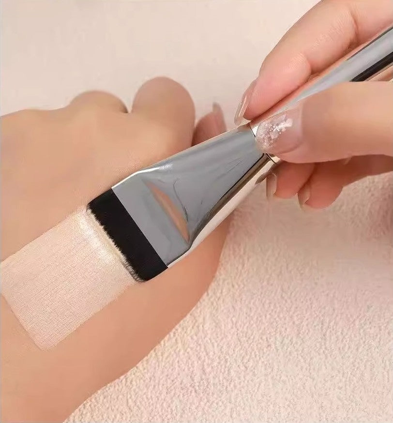 Stainless Steel Makeup Palette With Spatula Tool Foundation Brush Makeup Art Tool For Mixing Foundation Nail Art Eye Shadow Makeup Pigment Blending