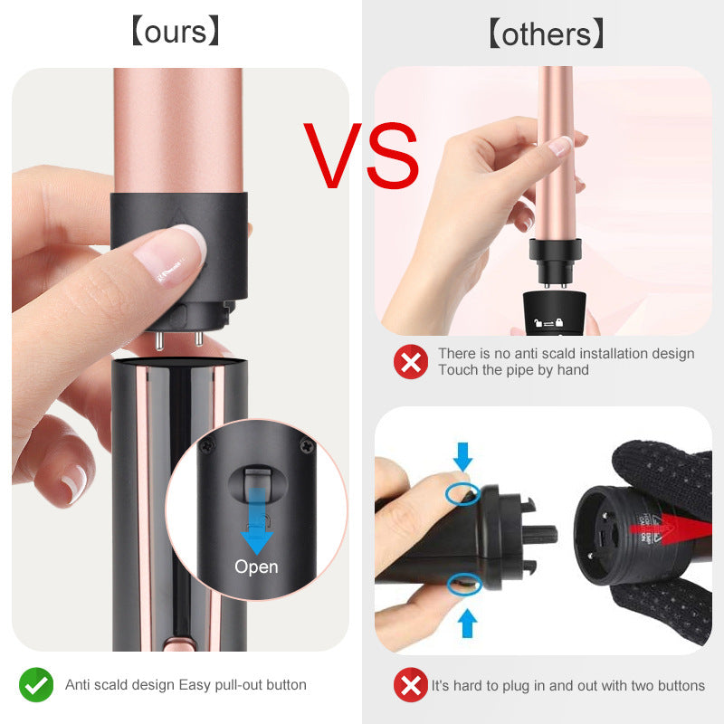Hair Curling Wand 5 In 1 Hair Curlers Iron Set 1.25inch With 5 Ceramic Interchangeable Barrel For Long Short Hair Styling Tool 1inch Hairs Crimper For Women Gifts Birthday Christmas New Year Festival Hairstylist Essentials Styler Fast Heat Brush