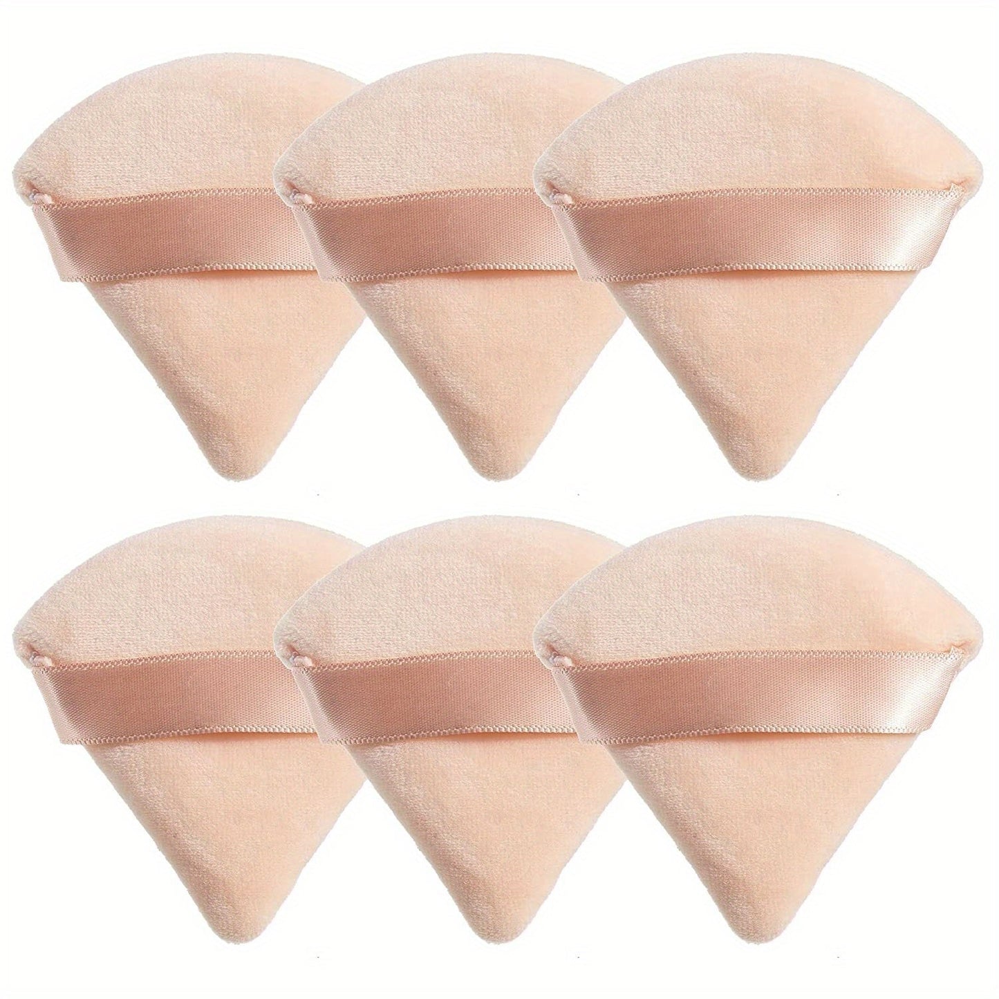 6pcs Velvet Soft Triangle Makeup Puffs for Flawless Foundation & Powder Blending - Fragrance-Free, Ideal for All Skin Types, Black Beauty Blender Set